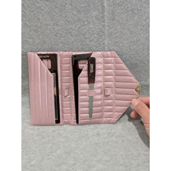 Revlon Grooming Set Tool‎ Kit with Pink Pouch  Comb Shaping Set Vintage - Picture 7 of 10